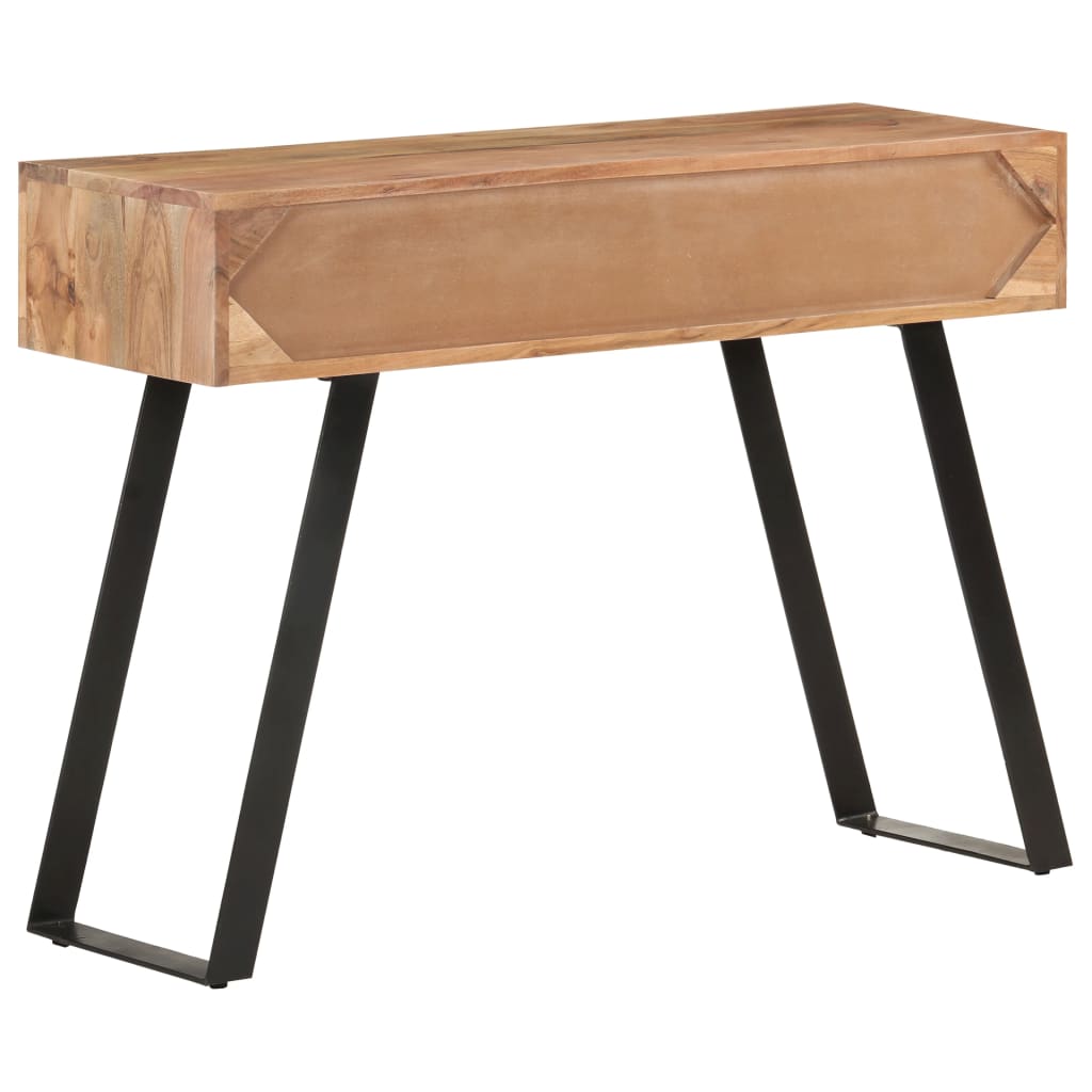 NNEVL Console Table 100x35x76 cm Solid Acacia Wood with Live Edges-3