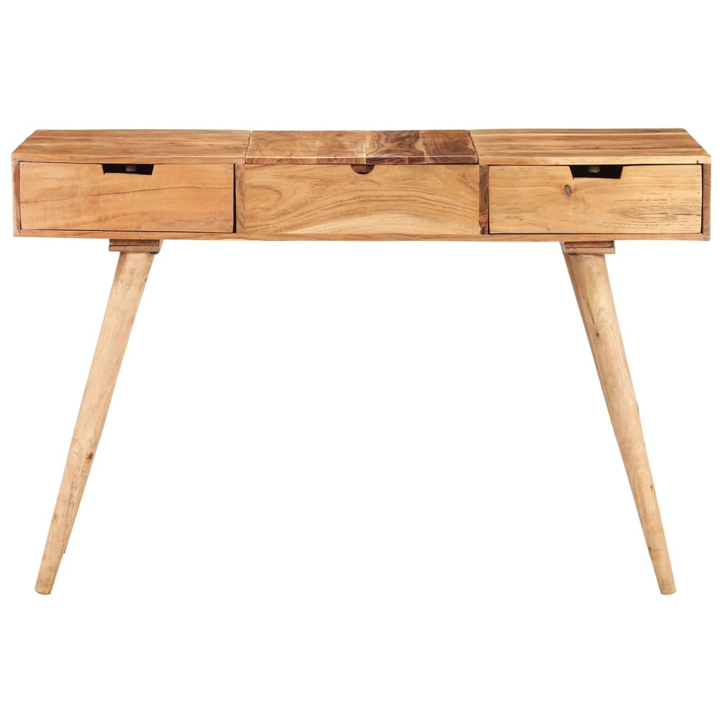 NNEVL Dressing Table with Mirror 112x45x76 cm Solid Acacia Wood-2