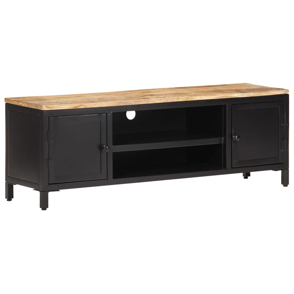NNEVL TV Cabinet 120x30x40 cm Solid Rough Mango Wood-0