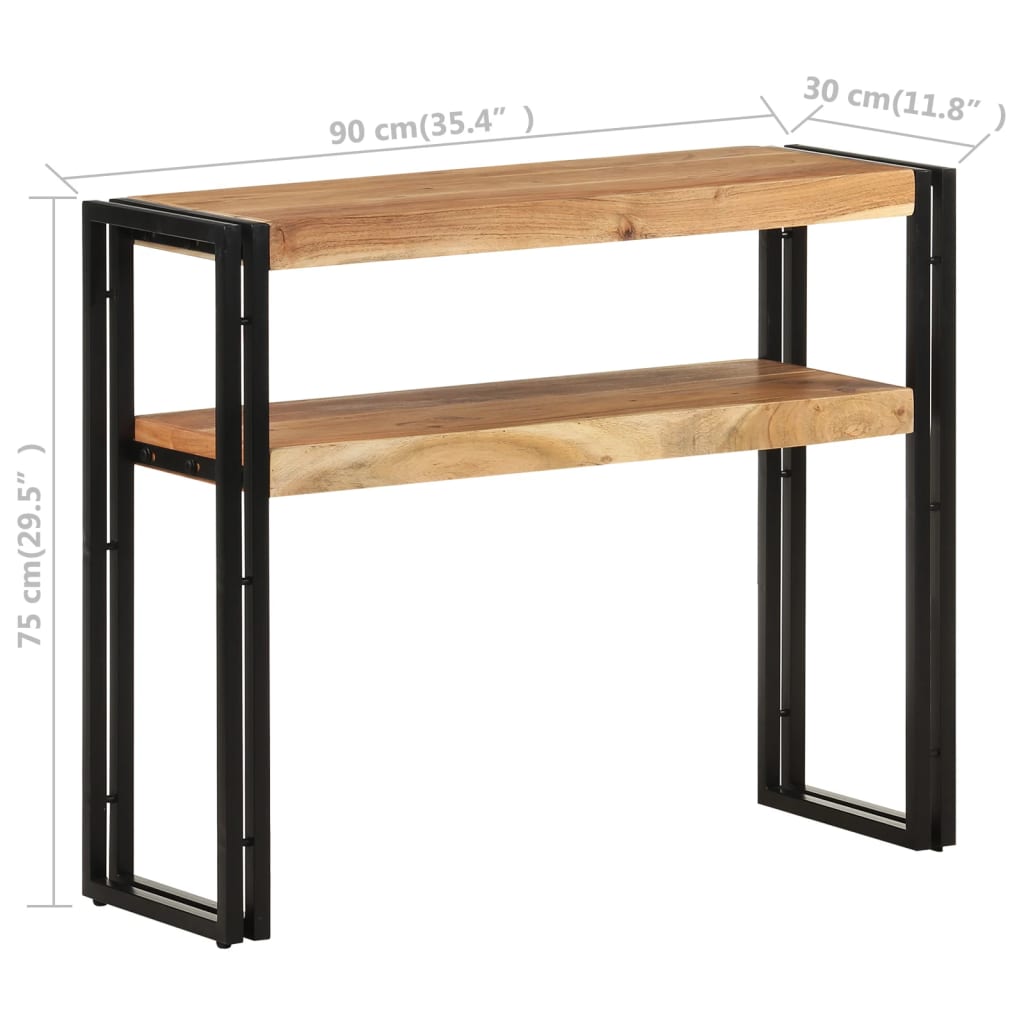 NNEVL Console Table 90x30x75 cm Solid Acacia Wood-4