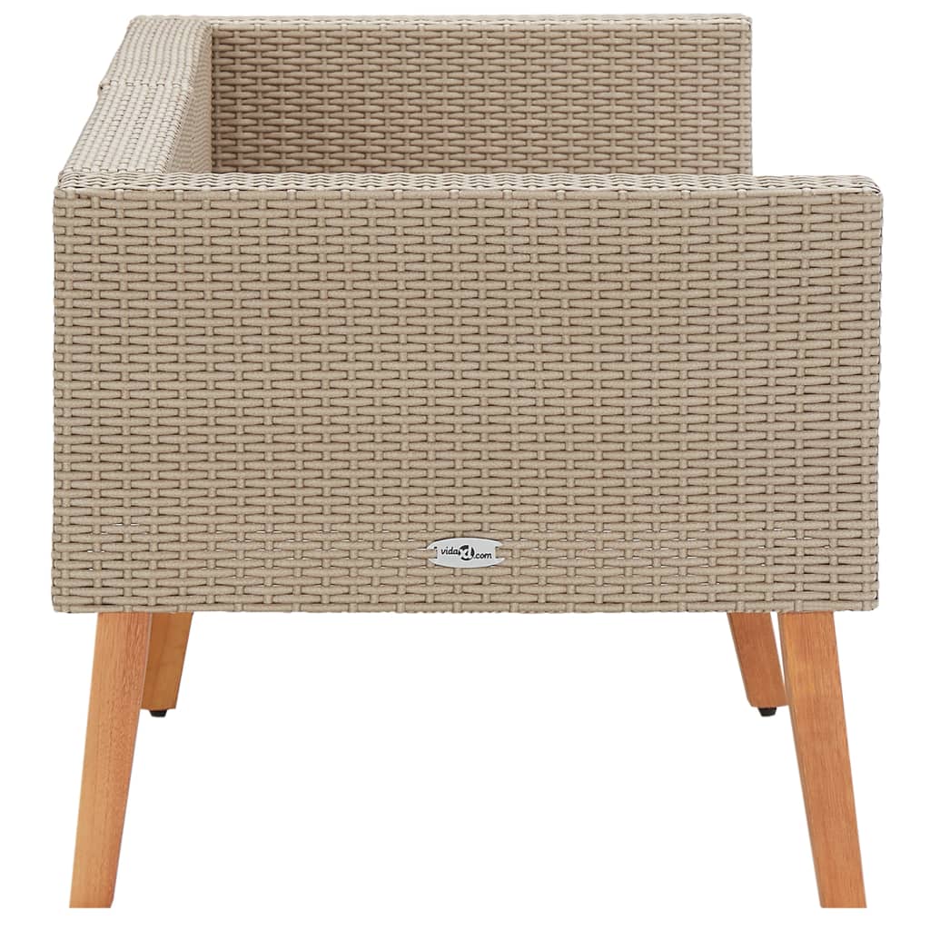 NNEVL 2-Seater Garden Sofa with Cushions Poly Rattan Beige-4