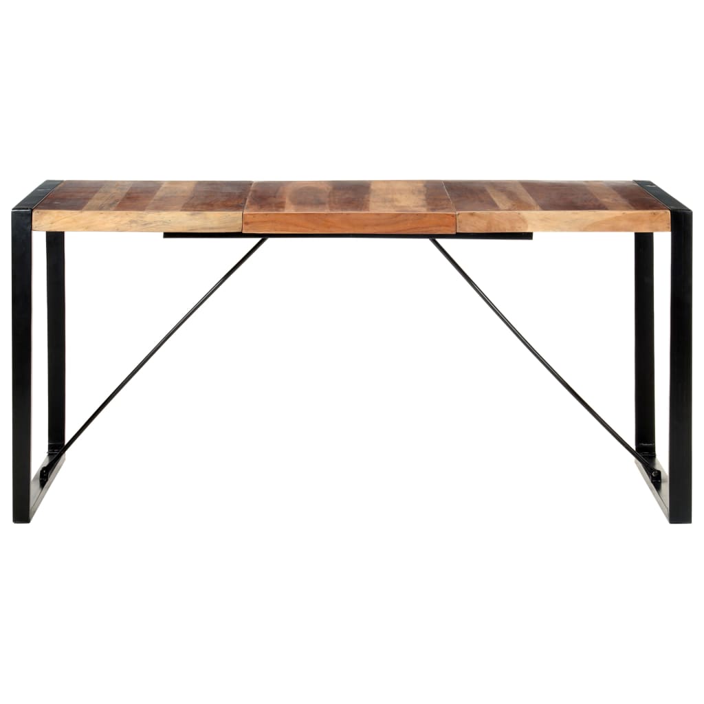NNEVL Dining Table 160x80x75 cm Solid Wood with Sheesham Finish-1