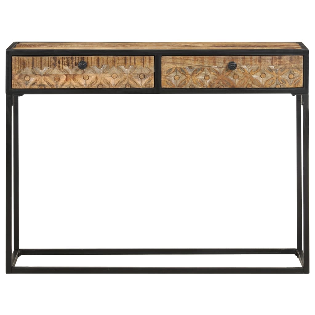 NNEVL Console Table 100x35x75 cm Solid Mango Wood-2