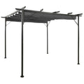 NNEVL Pergola with Retractable Roof Anthracite 3x3 m Steel 180 g/m²-0