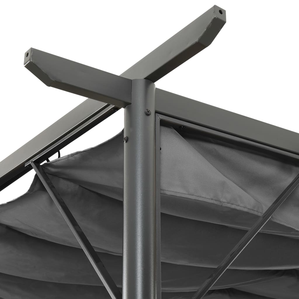 NNEVL Pergola with Retractable Roof Anthracite 3x3 m Steel 180 g/m²-2