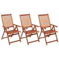 NNEVL Folding Garden Chairs 3 pcs Solid Acacia Wood-0