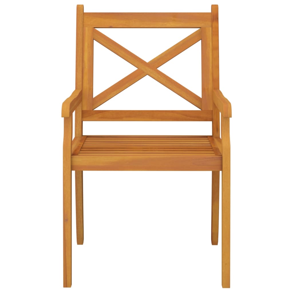 NNEVL Outdoor Dining Chairs 3 pcs Solid Wood Acacia-3