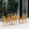 NNEVL Outdoor Dining Chairs 3 pcs Solid Wood Acacia-0