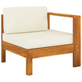 NNEVL Middle Sofa with 1 Armrest Cream White Solid Acacia Wood-0