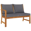 NNEVL Garden Bench 114.5 cm with Dark Grey Cushion Solid Acacia Wood-0