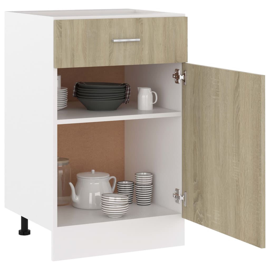 NNEVL Drawer Bottom Cabinet Sonoma Oak 50x46x81.5 cm Chipboard-3