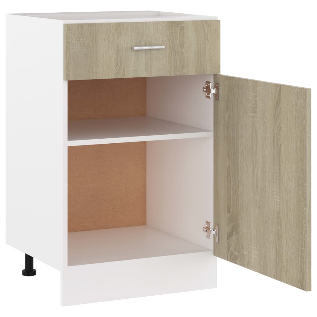 NNEVL Drawer Bottom Cabinet Sonoma Oak 50x46x81.5 cm Chipboard-4