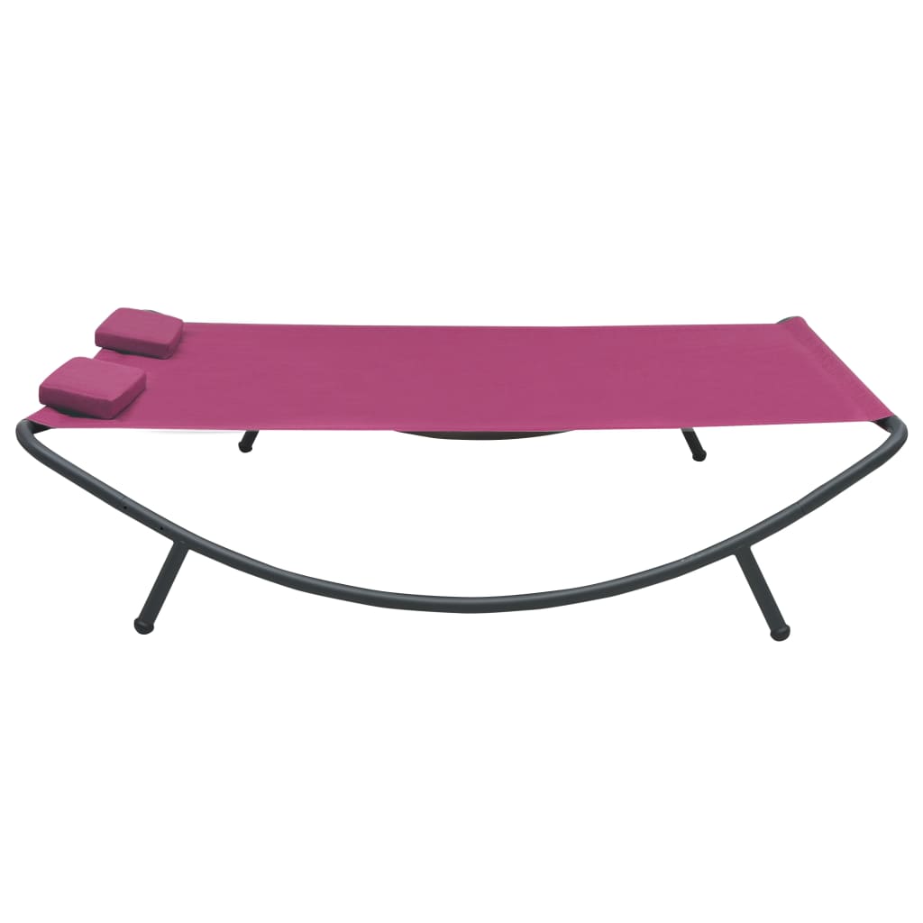 NNEVL Outdoor Lounge Bed Fabric Pink-1