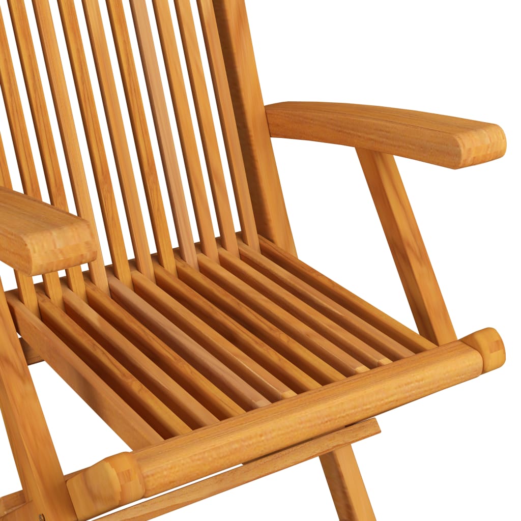 NNEVL Garden Chairs 3 pcs Solid Teak Wood-2