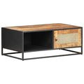 NNEVL Coffee Table 90x50x35 cm Rough Mango Wood and Natural Cane-0