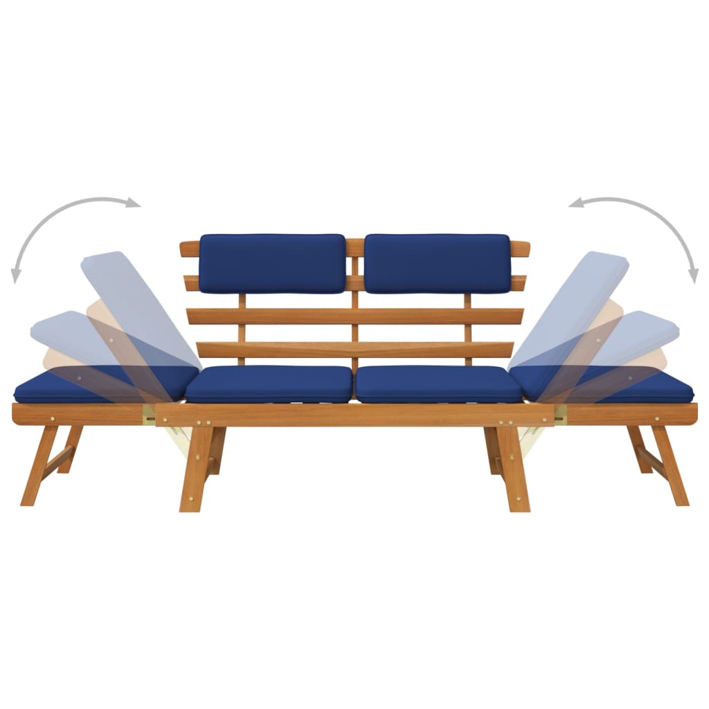 NNEVL Garden Bench with Cushions 2-in-1 190 cm Solid Acacia Wood-4