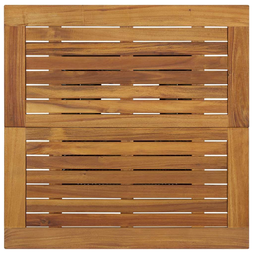 NNEVL Bar Table Black 80x80x110 cm Poly Rattan and Solid Acacia Wood-2