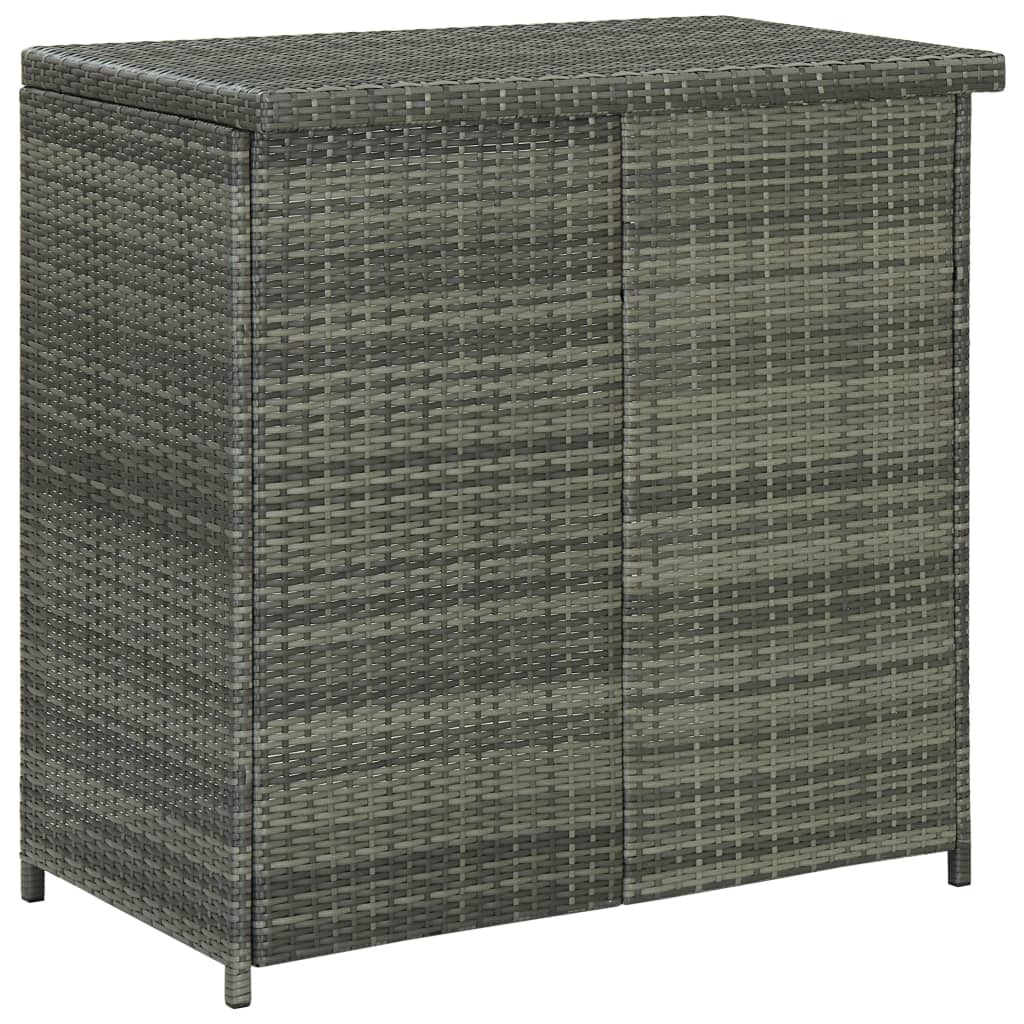 NNEVL 3 Piece Bar Set Poly Rattan Grey-3