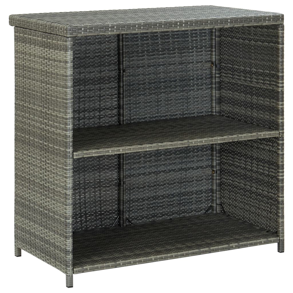NNEVL 3 Piece Bar Set Poly Rattan Grey-4
