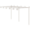 NNEVL Garden Pergola Antique Brown 6x3x2.5 m Iron-0