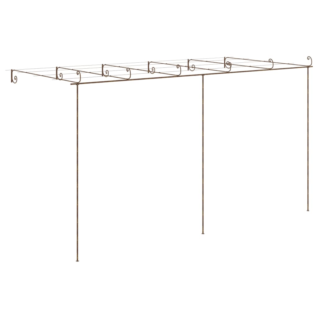 NNEVL Garden Pergola Antique Brown 6x3x2.5 m Iron-2