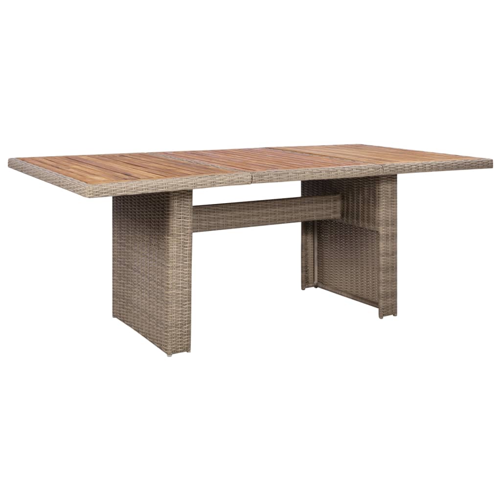 NNEVL 7 Piece Outdoor Dining Set with Cushions Poly Rattan-3