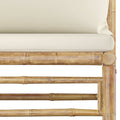NNEVL 5 Piece Garden Lounge Set with Cream White Cushions Bamboo