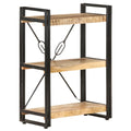 NNEVL 3-Tier Bookcase 60x30x80 cm Solid Mango Wood-0