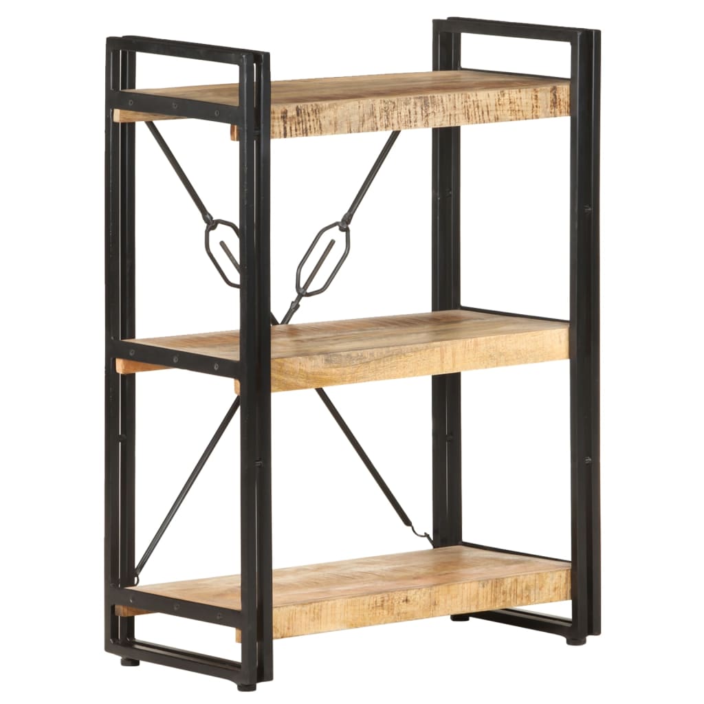 NNEVL 3-Tier Bookcase 60x30x80 cm Solid Mango Wood-0