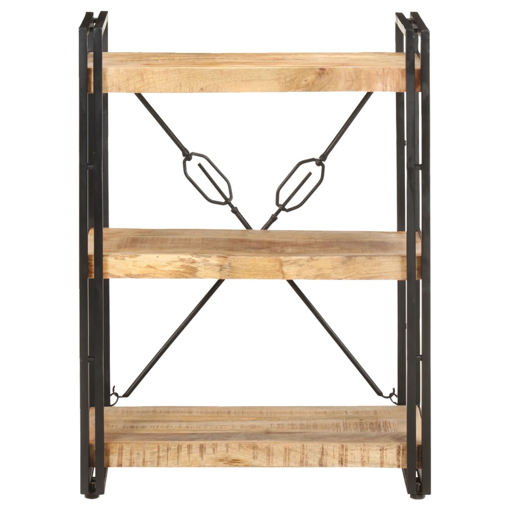 NNEVL 3-Tier Bookcase 60x30x80 cm Solid Mango Wood-1