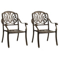 NNEVL Garden Chairs 2 pcs Cast Aluminium Bronze-0