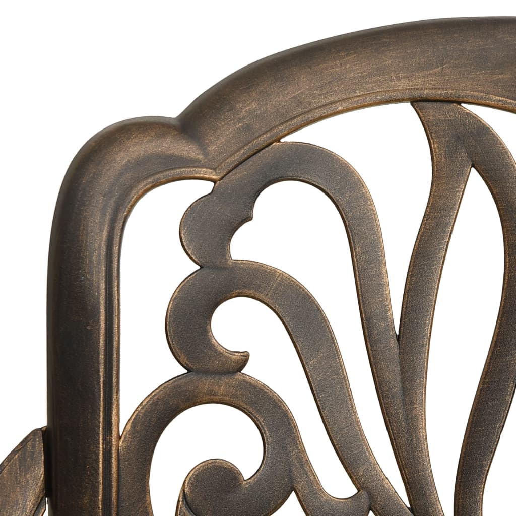 NNEVL Garden Chairs 2 pcs Cast Aluminium Bronze-4