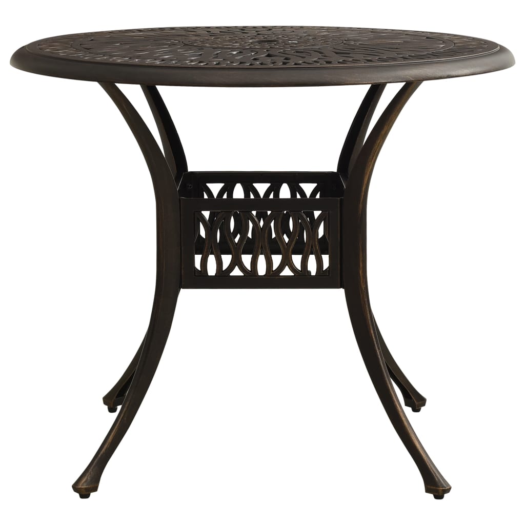 NNEVL Garden Table Bronze 90x90x74 cm Cast Aluminium-1
