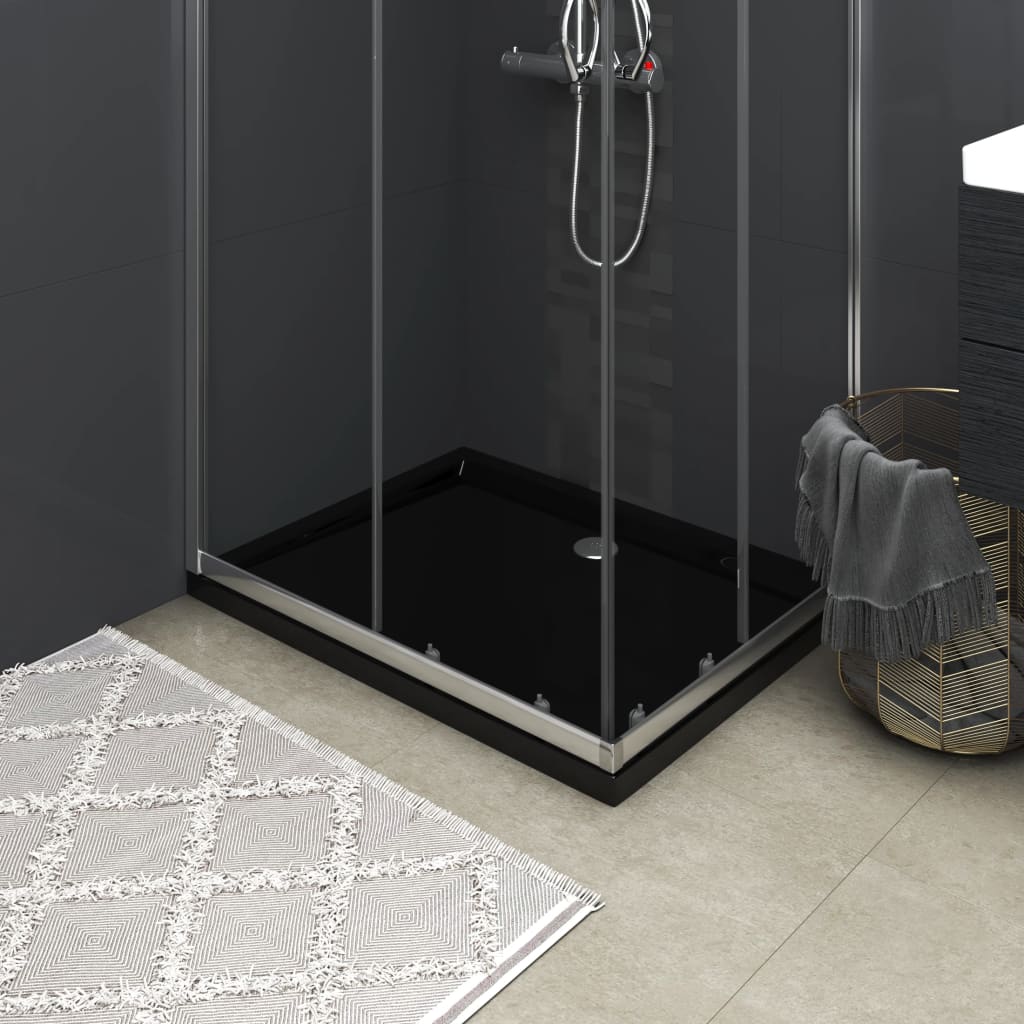 NNEVL Rectangular ABS Shower Base Tray Black 70x90 cm-0