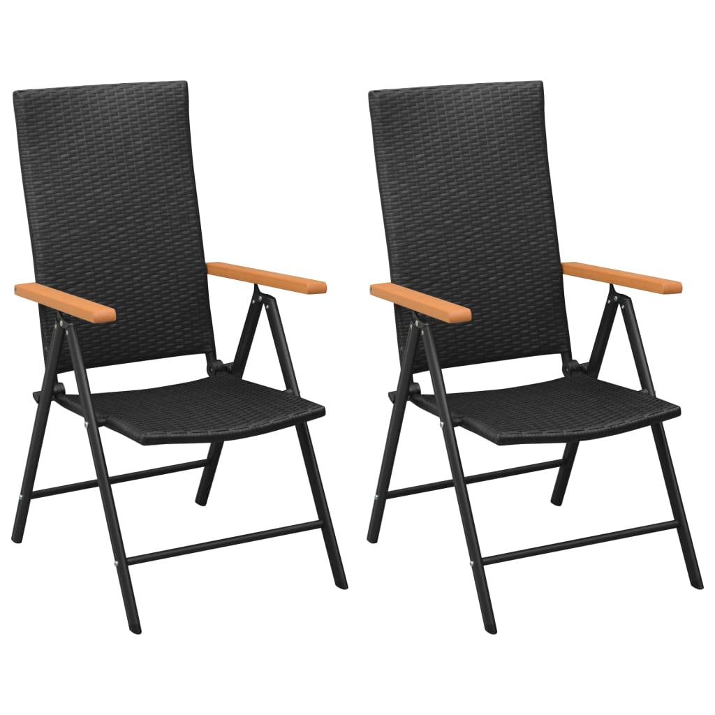 NNEVL 3 Piece Garden Dining Set Black and Brown-2