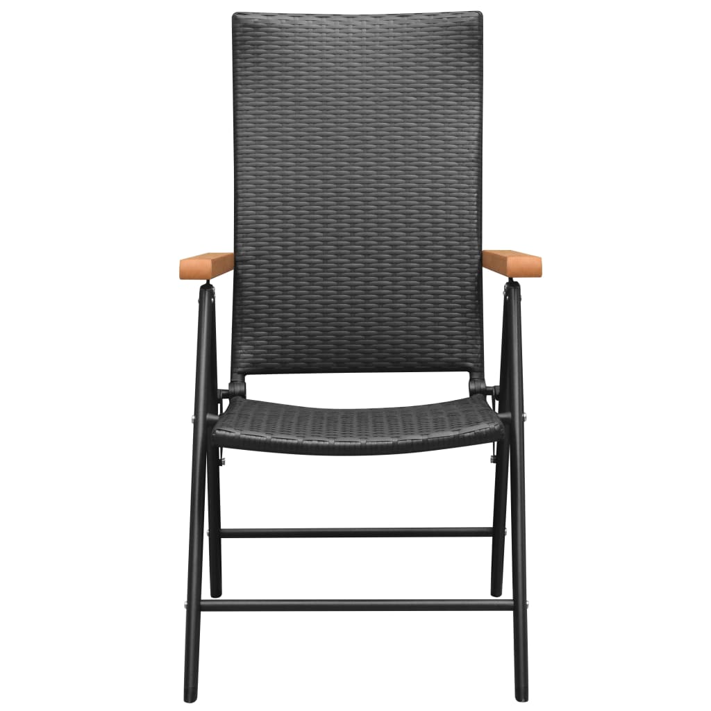 NNEVL 3 Piece Garden Dining Set Black and Brown-4