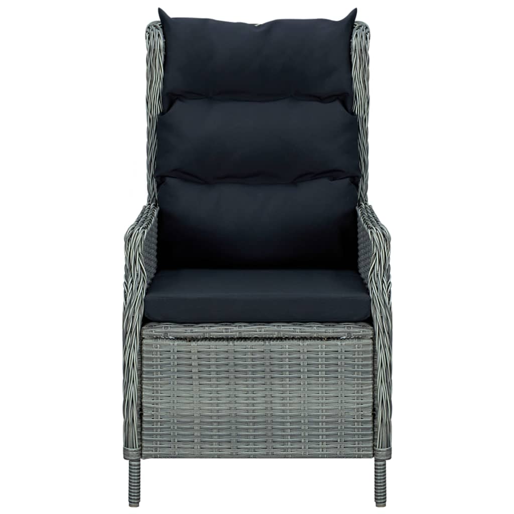 NNEVL 9 Piece Outdoor Dining Set with Cushions Poly Rattan Light Grey-2