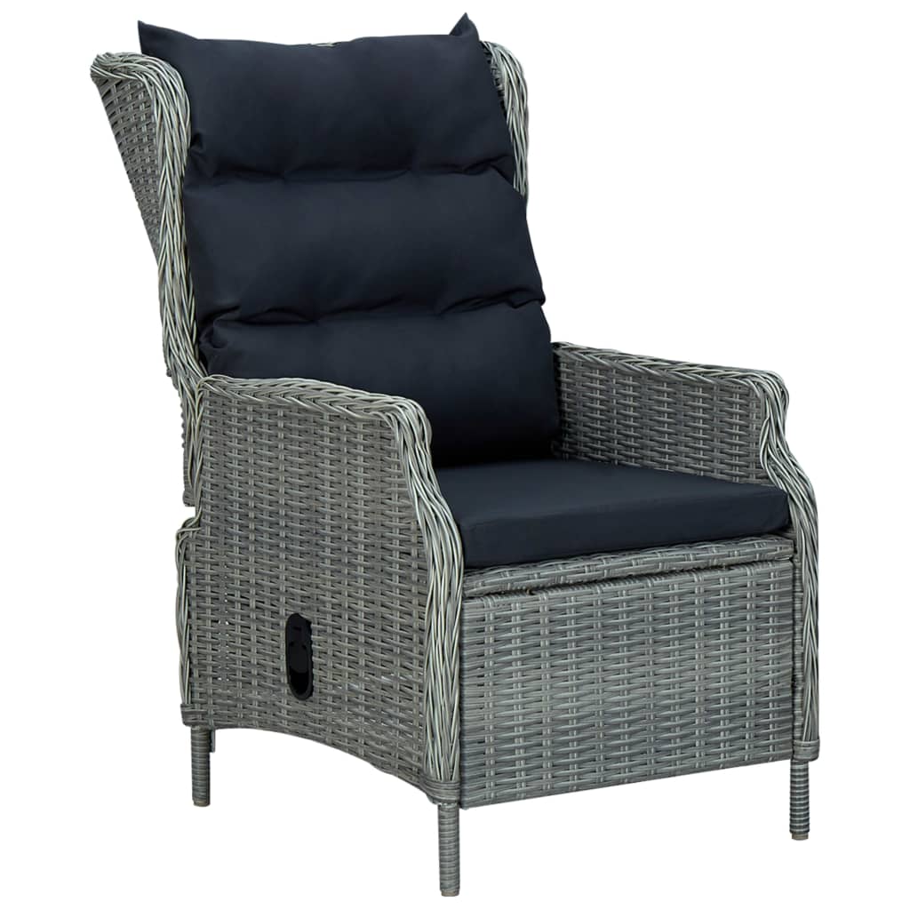NNEVL 9 Piece Outdoor Dining Set with Cushions Poly Rattan Light Grey-3