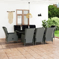 NNEVL 9 Piece Outdoor Dining Set with Cushions Poly Rattan Light Grey-0