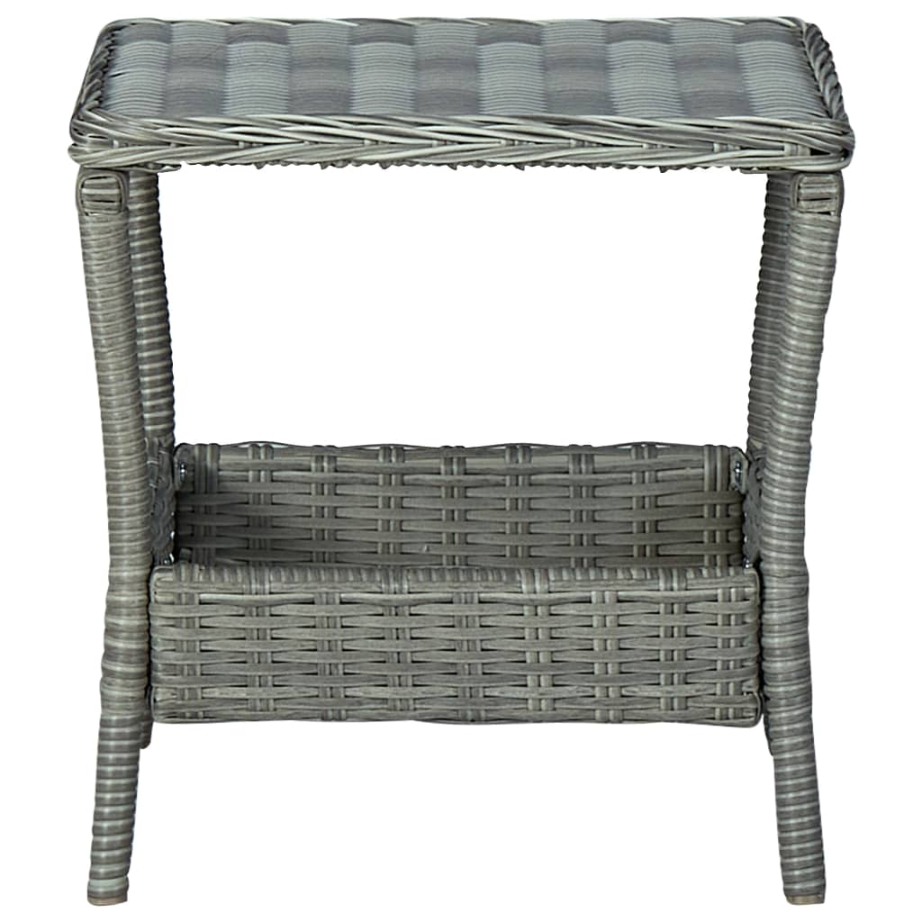 NNEVL 3 Piece Garden Lounge Set with Cushions Poly Rattan Light Grey-3