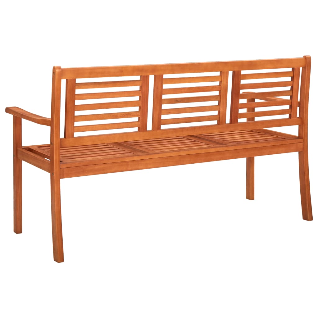 NNEVL 3-Seater Garden Bench with Cushion 150 cm Solid Eucalyptus Wood-4