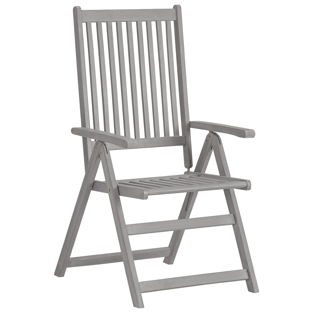 NNEVL Garden Reclining Chairs 3 pcs with Cushions Solid Acacia Wood-1