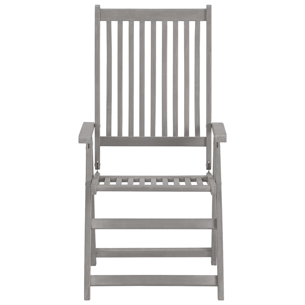 NNEVL Garden Reclining Chairs 3 pcs with Cushions Solid Acacia Wood-2