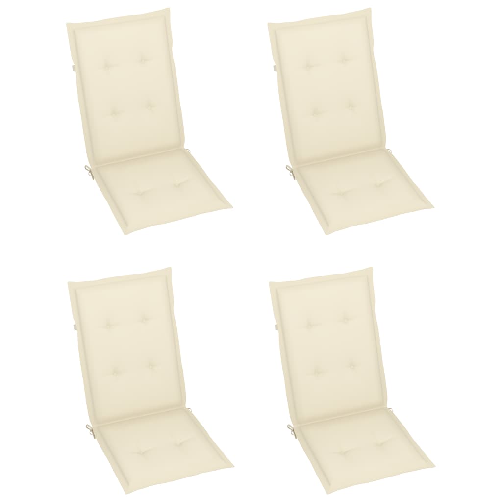 NNEVL Garden Reclining Chairs 3 pcs with Cushions Solid Acacia Wood-4