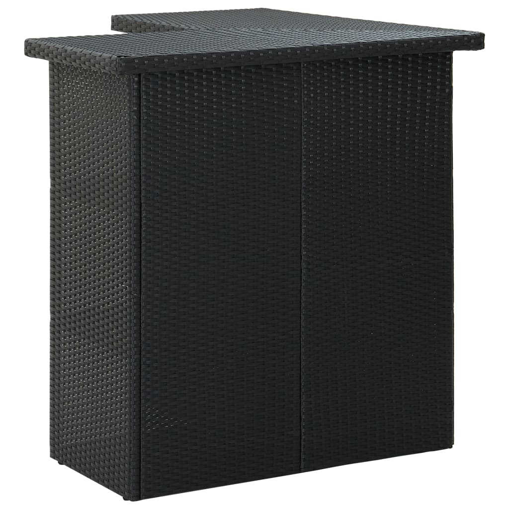 NNEVL 16 Piece Garden Bar Set with Cushions Poly Rattan Black