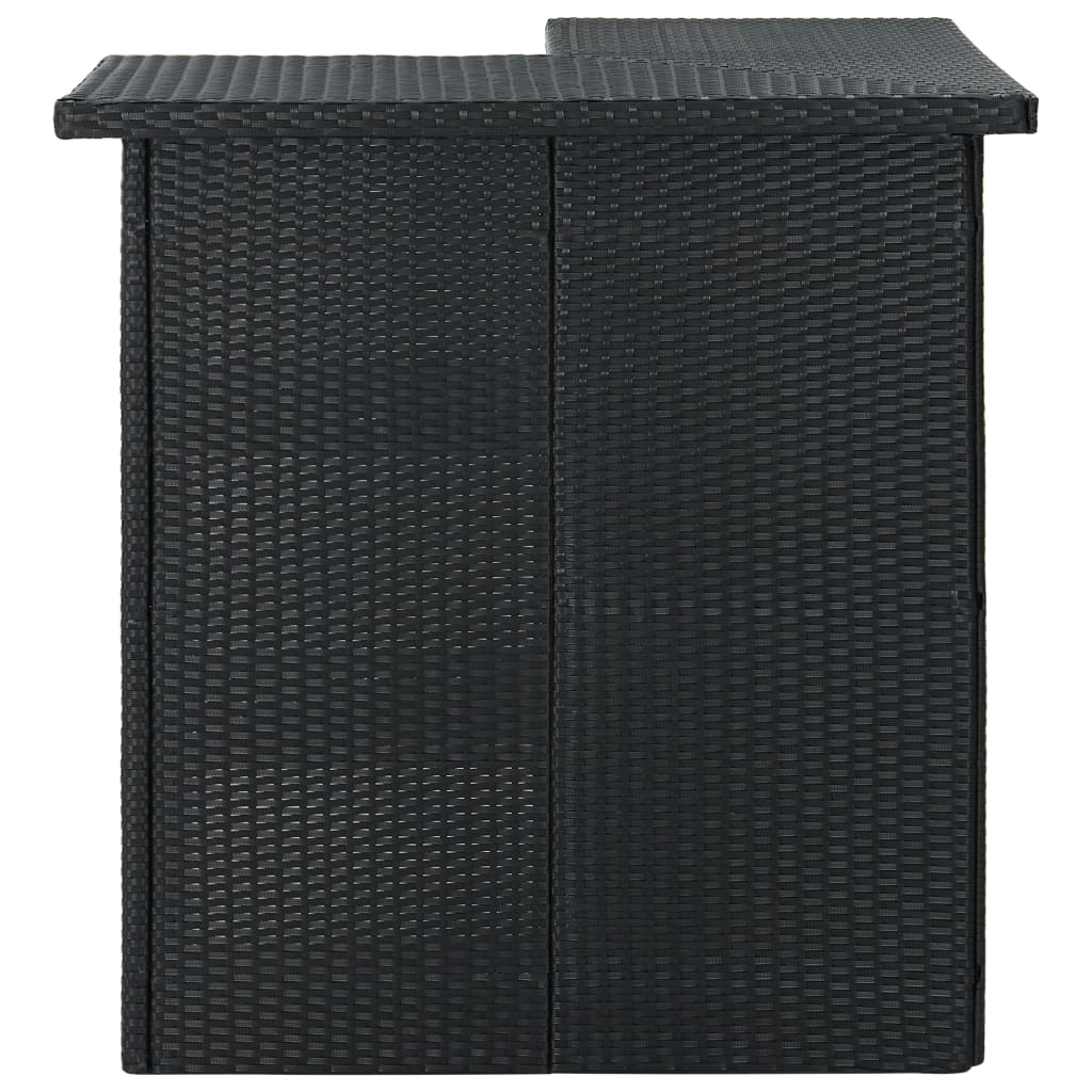NNEVL 16 Piece Garden Bar Set with Cushions Poly Rattan Black