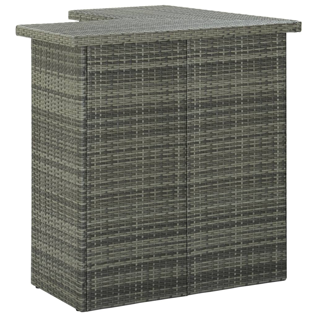 NNEVL 16 Piece Garden Bar Set with Cushions Poly Rattan Grey