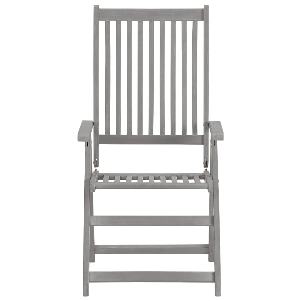 NNEVL Garden Reclining Chairs 6 pcs Grey Solid Wood Acacia-2