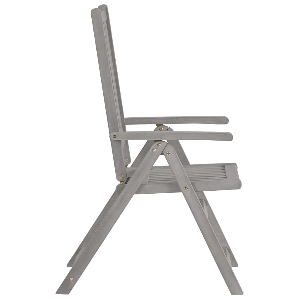 NNEVL Garden Reclining Chairs 6 pcs Grey Solid Wood Acacia-3