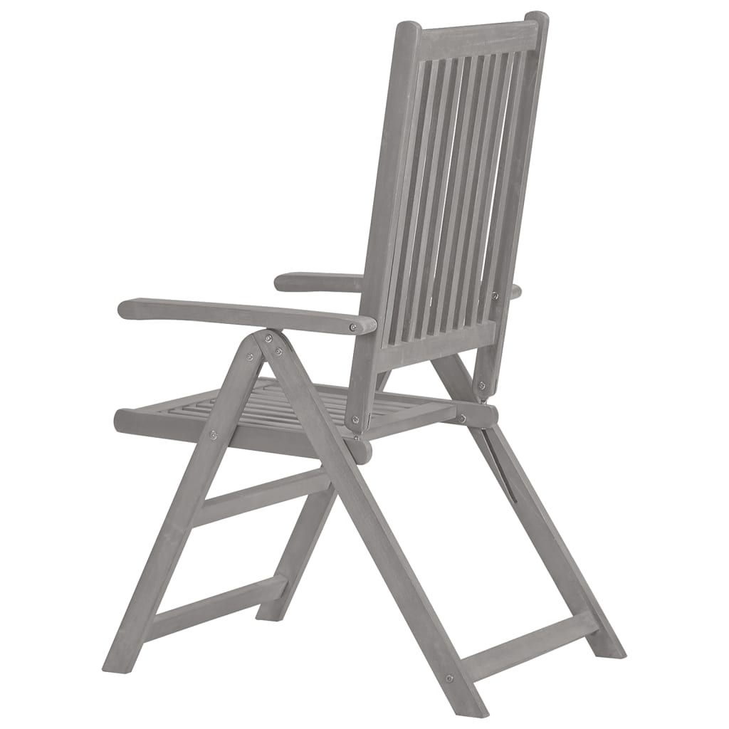 NNEVL Garden Reclining Chairs 6 pcs Grey Solid Wood Acacia-4